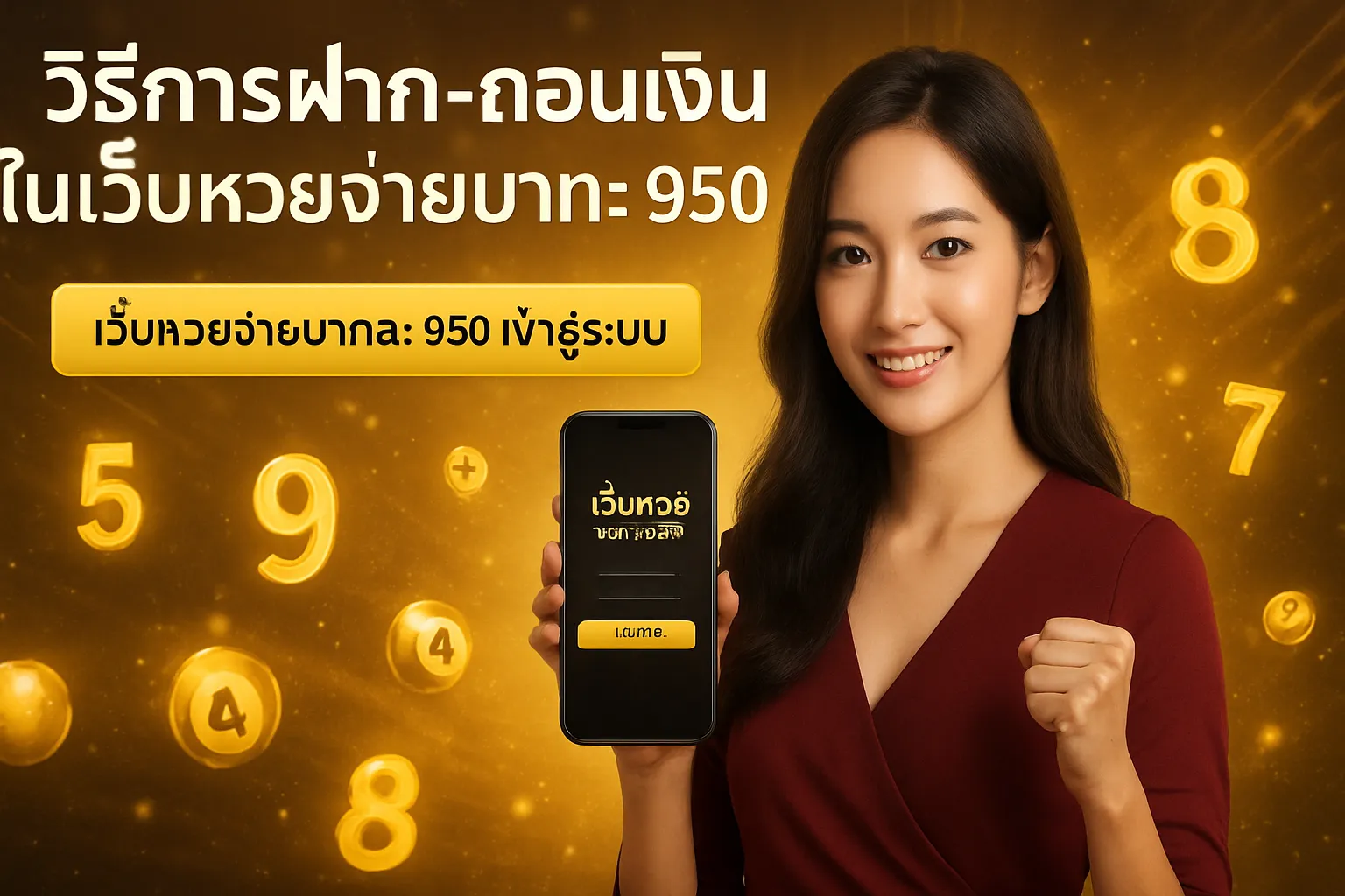 ภาพประกอบหัวข้อ วิธีการฝาก-ถอนเงินในเว็บหวยจ่ายบาทละ 950
